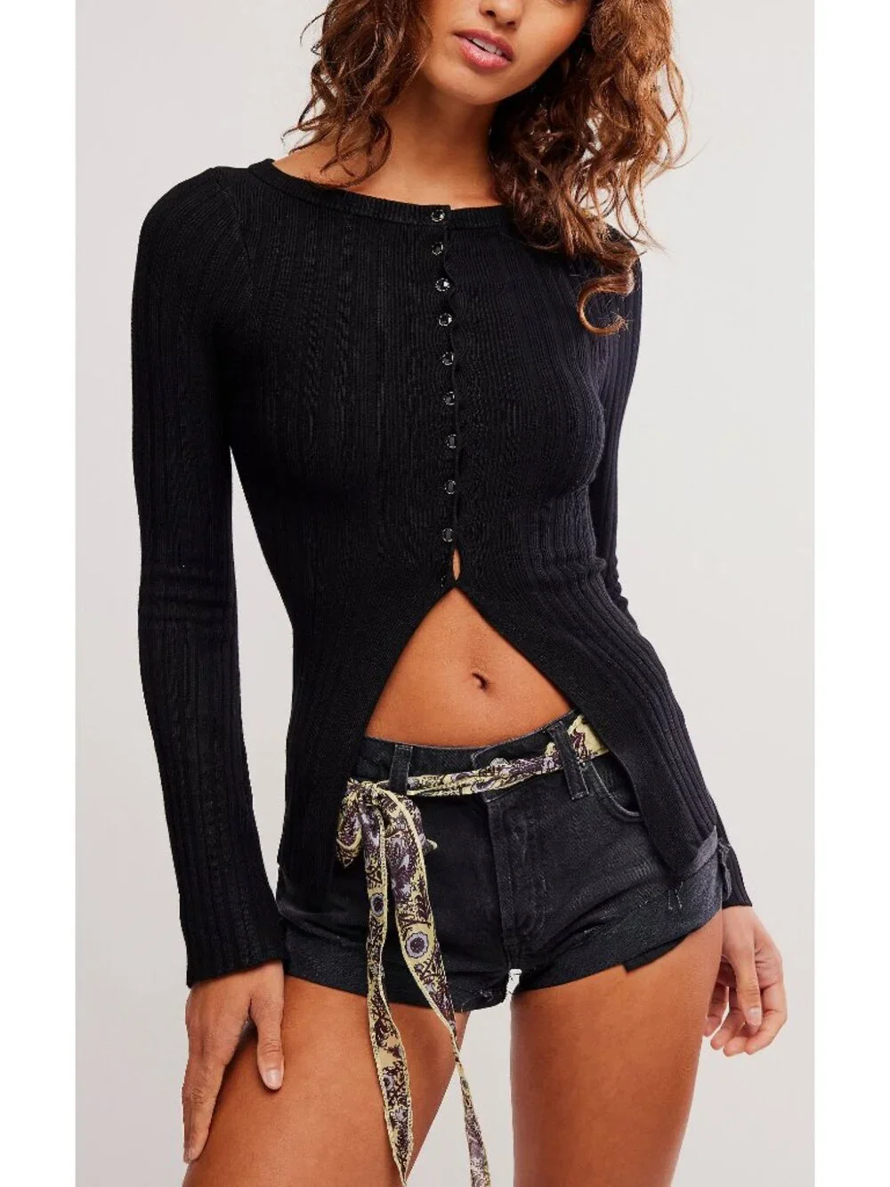 FREE PEOPLE East Side Cardigan / Black